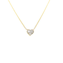 Load image into Gallery viewer, 14k Yellow Gold Petite Diamond Heart Necklace (I6429)
