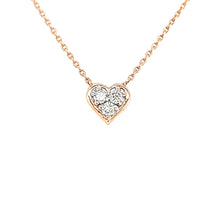 Load image into Gallery viewer, 14k Rose Gold Petite Diamond Heart Necklace (I6431)
