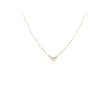 Load image into Gallery viewer, 14k Petite Rose Gold Bezel Set Diamond Necklace (I3444)
