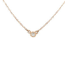 Load image into Gallery viewer, 14k Petite Rose Gold Bezel Set Diamond Necklace (I3444)
