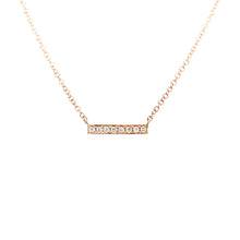 Load image into Gallery viewer, 14k Petite Rose Gold Diamond Bar Necklace (I6662)
