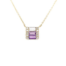Load image into Gallery viewer, 14k Yellow Gold Gradient Purple Necklace (I7641)
