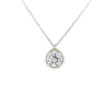 Load image into Gallery viewer, 14k White Gold CZ Solitaire Pendant (I324)
