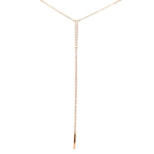 Load image into Gallery viewer, 14k Rose Gold Diamond Y Necklace (I6482)
