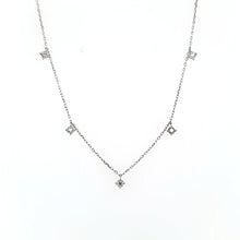 Load image into Gallery viewer, 14k White Gold Diamond Dangle Station Necklace (I7474)
