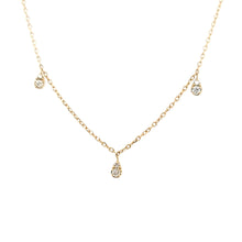 Load image into Gallery viewer, 14k Yellow Gold Pear Shaped Dangle Station Necklace (I7481)
