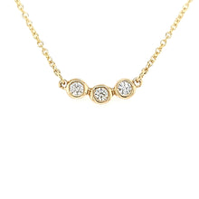 Load image into Gallery viewer, 14k Yellow Gold Diamond Triple Bezel Necklace (I7672)
