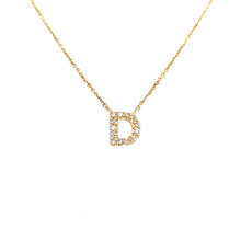 Load image into Gallery viewer, 14k Yellow Gold Diamond D Initial Necklace (I5464)
