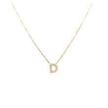 Load image into Gallery viewer, 14k Yellow Gold Diamond D Initial Necklace (I5464)
