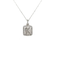 Load image into Gallery viewer, 14k White Gold Diamond &#39;K&#39; Initial Necklace (I7388)
