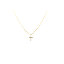 Load image into Gallery viewer, 14k Petite Yellow Gold Diamond &#39;T&#39; Initial Pendant (I7294)

