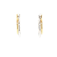 Load image into Gallery viewer, 14k Two Tone Double Hoop Diamond Earrings (I7656)
