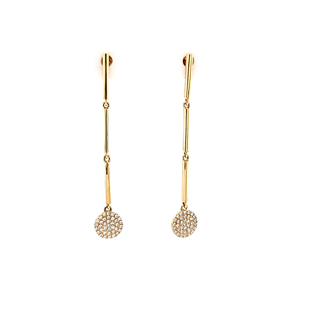 14k Yellow Gold Segmented Diamond Earrings (I6225)