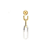 Load image into Gallery viewer, Two Tone Diamond Paperclip Dangle Earrings (I7462)

