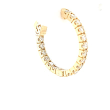 Load image into Gallery viewer, 14k Yellow Gold Inside Out Diamond Hoop Earrings (I6441)
