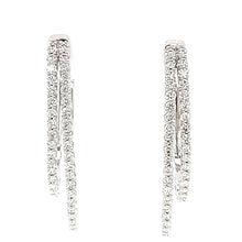 Load image into Gallery viewer, 14k White Gold Diamond Double Hoop Earrings (I7484)
