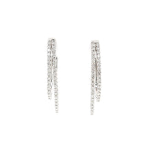 Load image into Gallery viewer, 14k White Gold Diamond Double Hoop Earrings (I7484)
