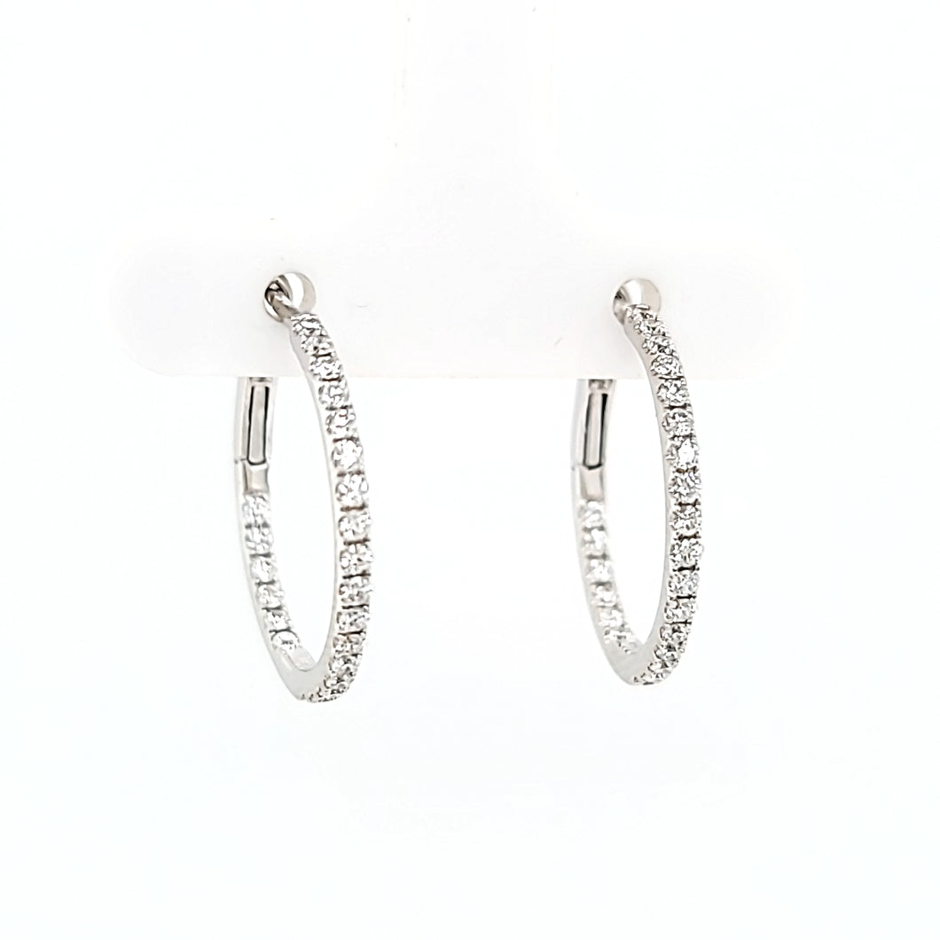 White Gold Diamond Inside Out Earrings (I2605)