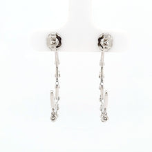 Load image into Gallery viewer, White Gold Bezel Diamond Dangle Hoop Earrings (I6553)
