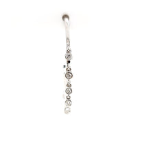 Load image into Gallery viewer, White Gold Bezel Diamond Dangle Hoop Earrings (I6553)
