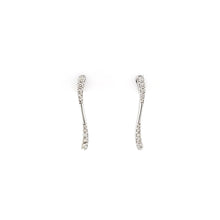 Load image into Gallery viewer, 14k White Gold Diamond Wavy Earrings (I7095)
