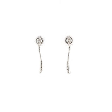 Load image into Gallery viewer, 14k White Gold Diamond Wavy Earrings (I7095)
