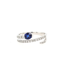Load image into Gallery viewer, White Gold Sapphire &amp; Diamond Wraparound Ring (I7164)
