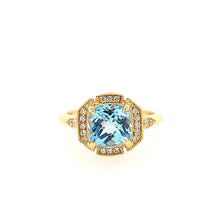 Load image into Gallery viewer, 18k Yellow Gold Blue Topaz &amp; Diamond Ring (I6578)
