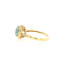Load image into Gallery viewer, 18k Yellow Gold Blue Topaz &amp; Diamond Ring (I6578)
