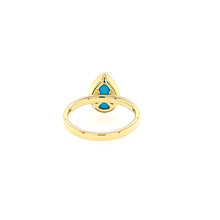 Load image into Gallery viewer, 18k Yellow Gold Pear Shaped Turquoise &amp; Diamond Ring (I6665)
