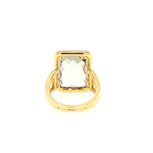 Load image into Gallery viewer, 18k Yellow Gold Rectangle Green Amethyst Ring (I6695)
