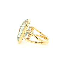 Load image into Gallery viewer, 18k Yellow Gold Rectangle Green Amethyst Ring (I6695)
