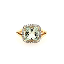 Load image into Gallery viewer, 14k Yellow Gold Green Amethyst &amp; Diamond Ring (I6818)
