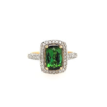 Load image into Gallery viewer, CLEARANCE - 14k Yellow Gold Green Tourmaline &amp; Diamond Ring (I5991)
