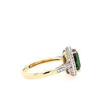 Load image into Gallery viewer, CLEARANCE - 14k Yellow Gold Green Tourmaline &amp; Diamond Ring (I5991)
