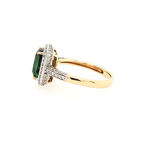 Load image into Gallery viewer, CLEARANCE - 14k Yellow Gold Green Tourmaline &amp; Diamond Ring (I5991)
