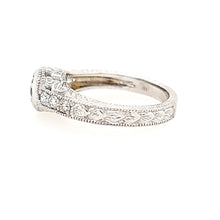 Load image into Gallery viewer, White Gold Emerald Filigree Ring (I2910)
