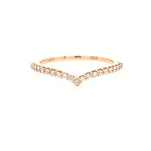 Load image into Gallery viewer, 14k Rose Gold Diamond Chevron Ring (I7009)
