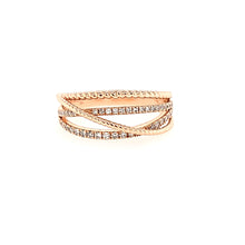 Load image into Gallery viewer, 14k Rose Gold Diamond Crossover Ring (I6603)
