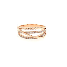 Load image into Gallery viewer, 14k Rose Gold Diamond Crossover Ring (I6603)
