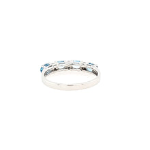 Load image into Gallery viewer, 14k White Gold Oval Aquamarine &amp; Diamond Row Ring (I6656)
