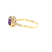 Load image into Gallery viewer, 14k Yellow Gold Amethyst &amp; Diamond Ring (I7500)
