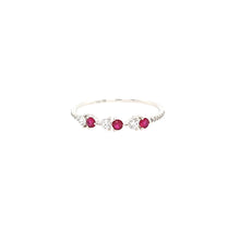 Load image into Gallery viewer, White Gold Ruby &amp; Diamond Stacker Ring (I6473)
