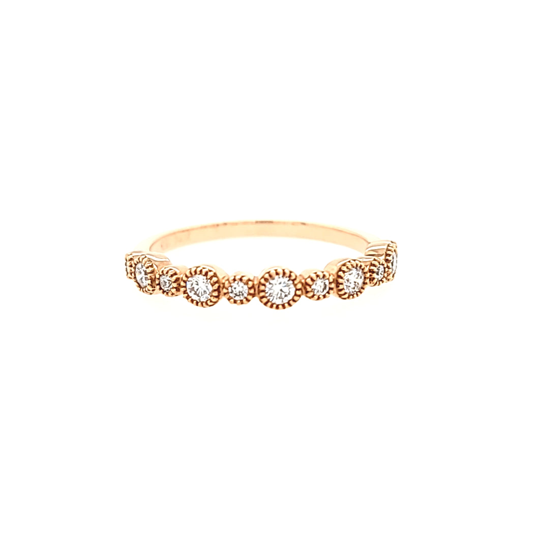14k Rose Gold Bezel Diamond Stacker Ring (I1061)