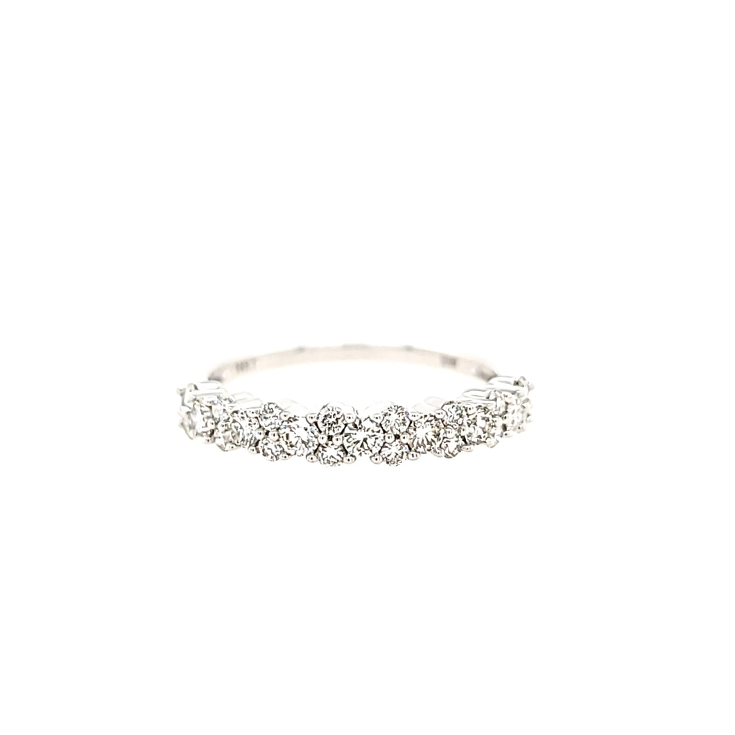 14k White Gold Diamond Scalloped Edge Ring (I7603)