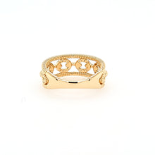 Load image into Gallery viewer, Yellow Gold Diamond Link Wide Ring (I7571)
