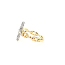 Load image into Gallery viewer, 14k Yellow Gold Diamond Paperclip Link Ring (I6528)
