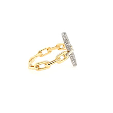 Load image into Gallery viewer, 14k Yellow Gold Diamond Paperclip Link Ring (I6528)
