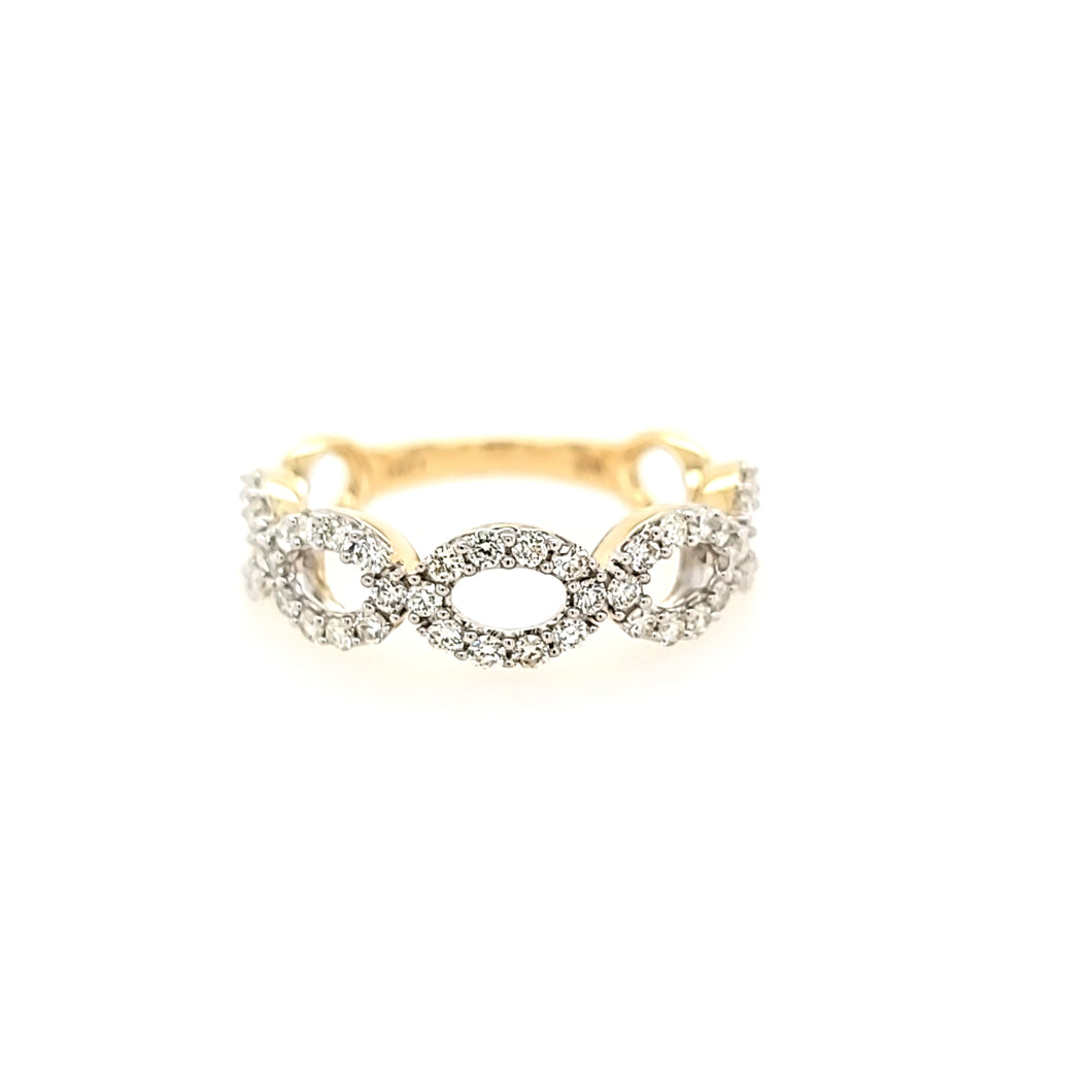 14k Yellow Gold Diamond Link Ring (I6814)
