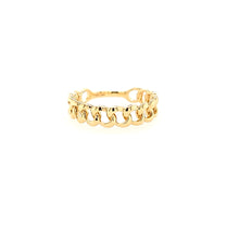Load image into Gallery viewer, 14k Yellow Gold Chain &amp; Pave Diamond Band Ring Set (I7444)
